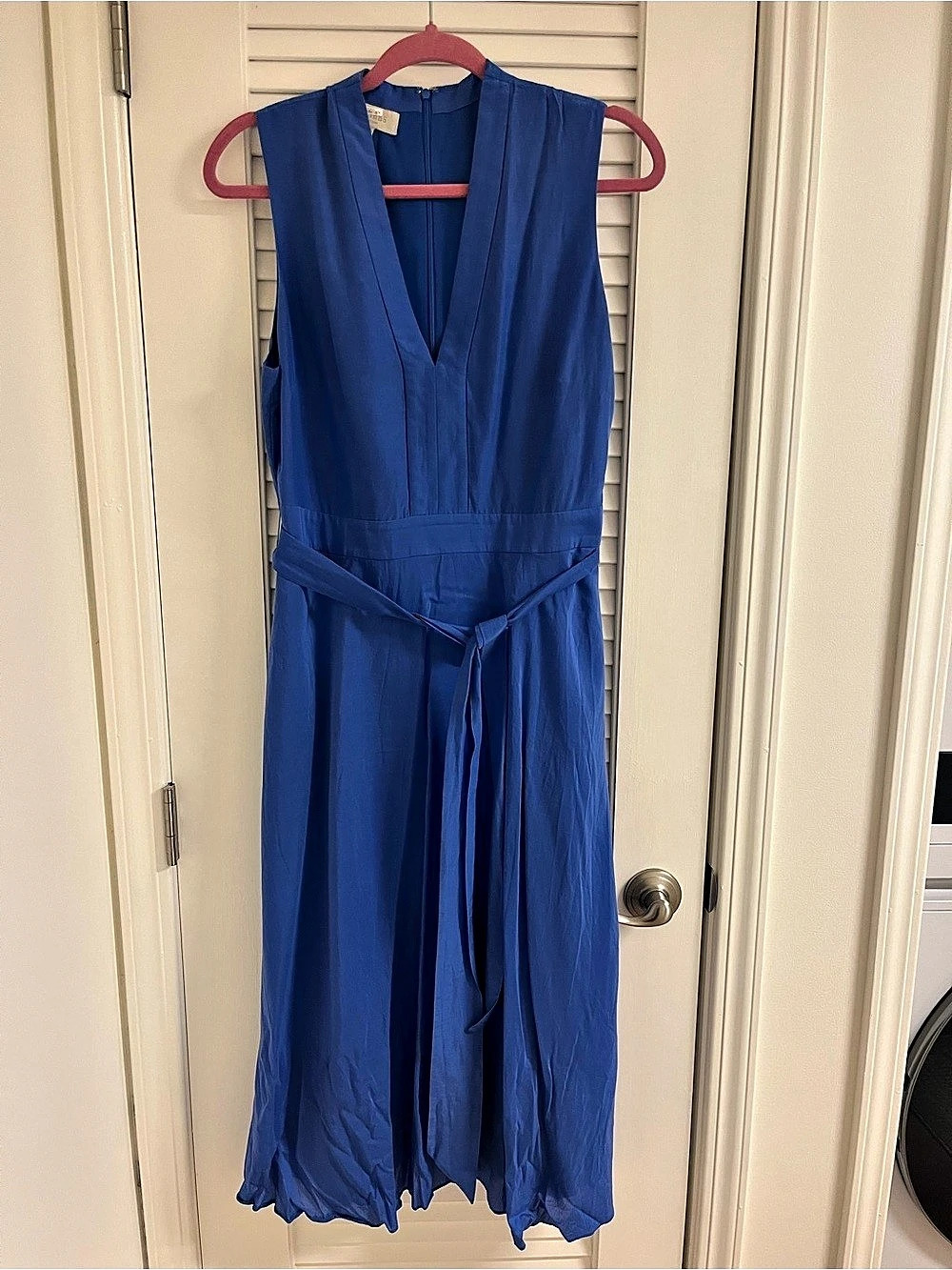 Hobbs London Regina Belted Sleeveless Midi Dress Blue Maxi Dress Size 8